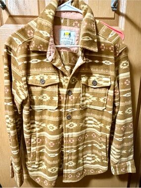 Horizon Tan Aztec-Print Kids' Jean Jacket